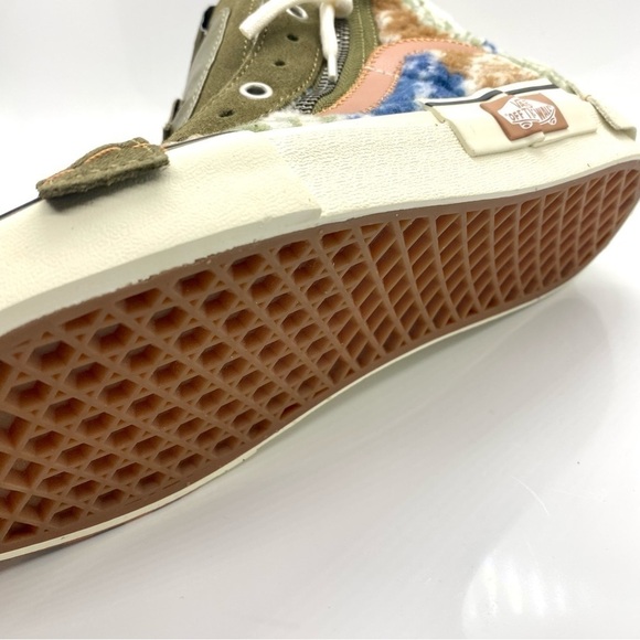 Vans Sk8-Hi Textile Tapestry Sherpa Leather High Top Sneakers Lace Up Zip Up 9 - Picture 7 of 8